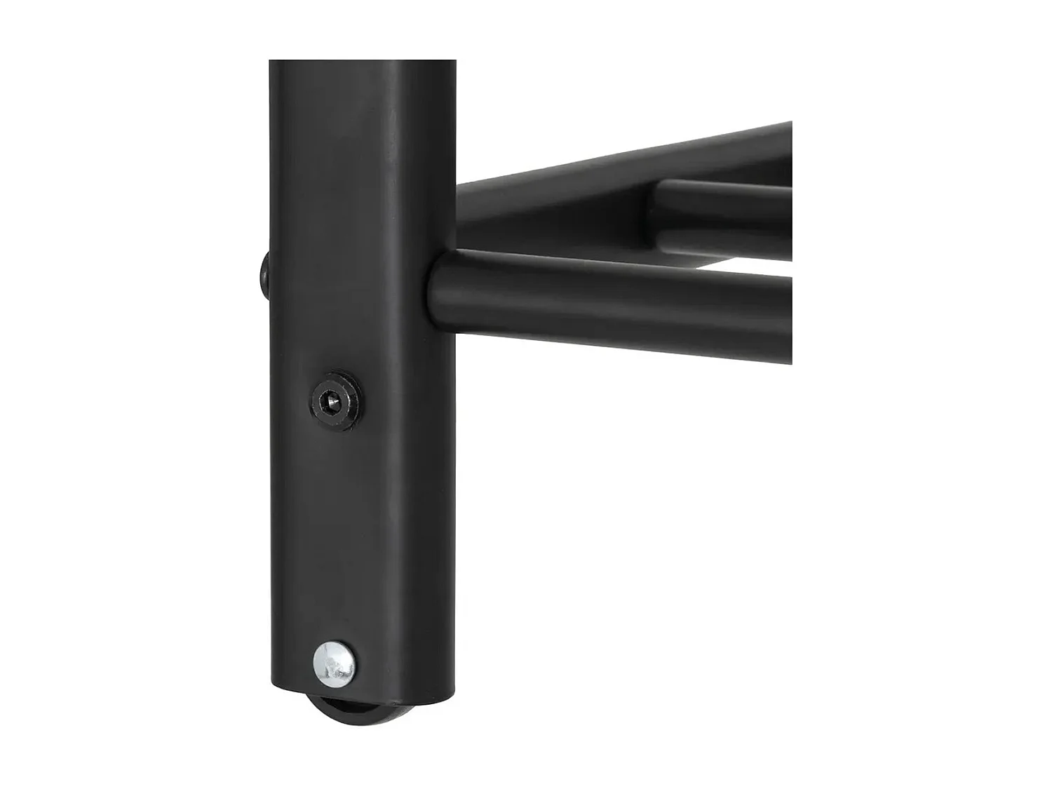 Portant à vêtements avec 2 étagères en métal coloris noir - Longueur 117 x Profondeur 50 x Hauteur 170  cm