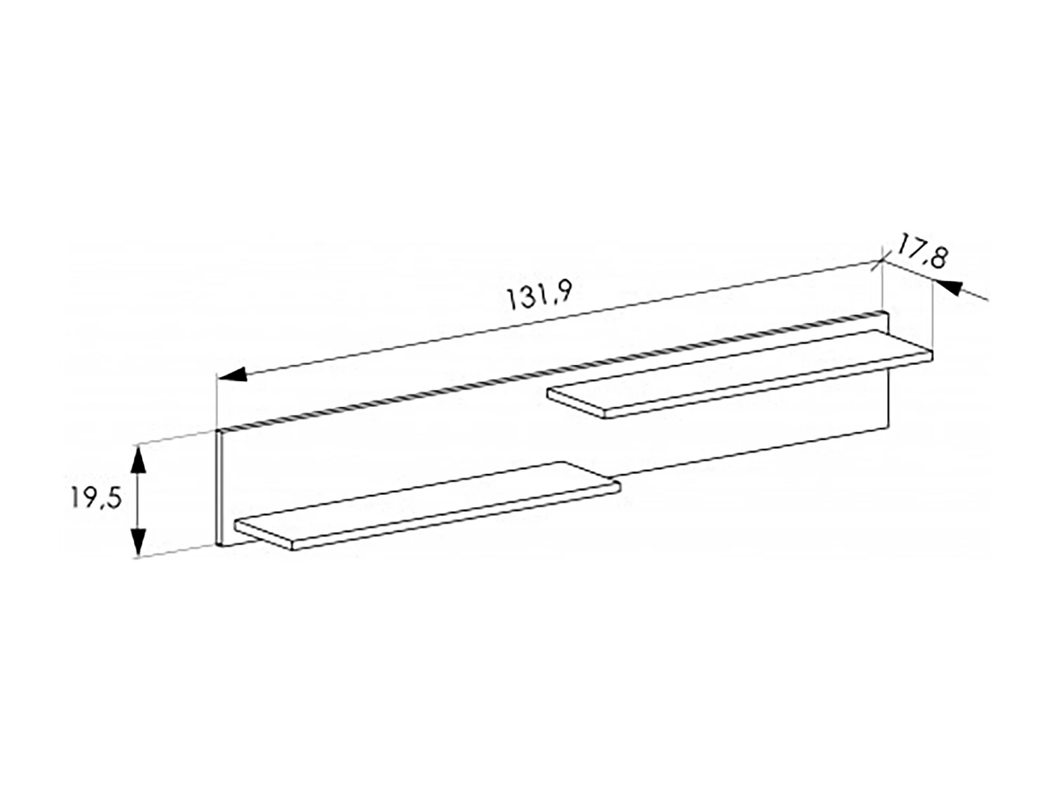 Ensemble de salon meuble TV + 1 étagère murale + vitrine avec LED coloris chêne chêne vieilli