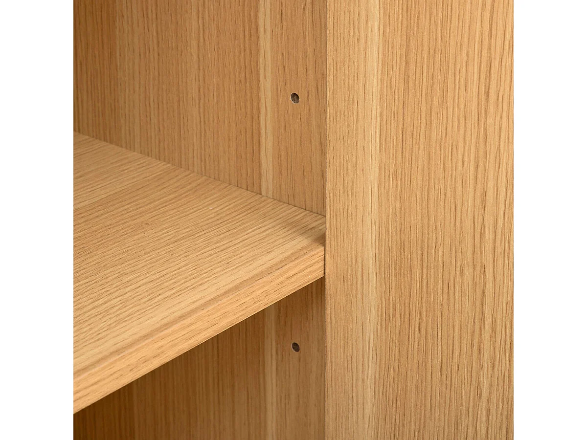 Buffet, meuble de rangement bas en bois coloris beige -  Longueur 120 x Profondeur 40 x Hauteur 76 cm