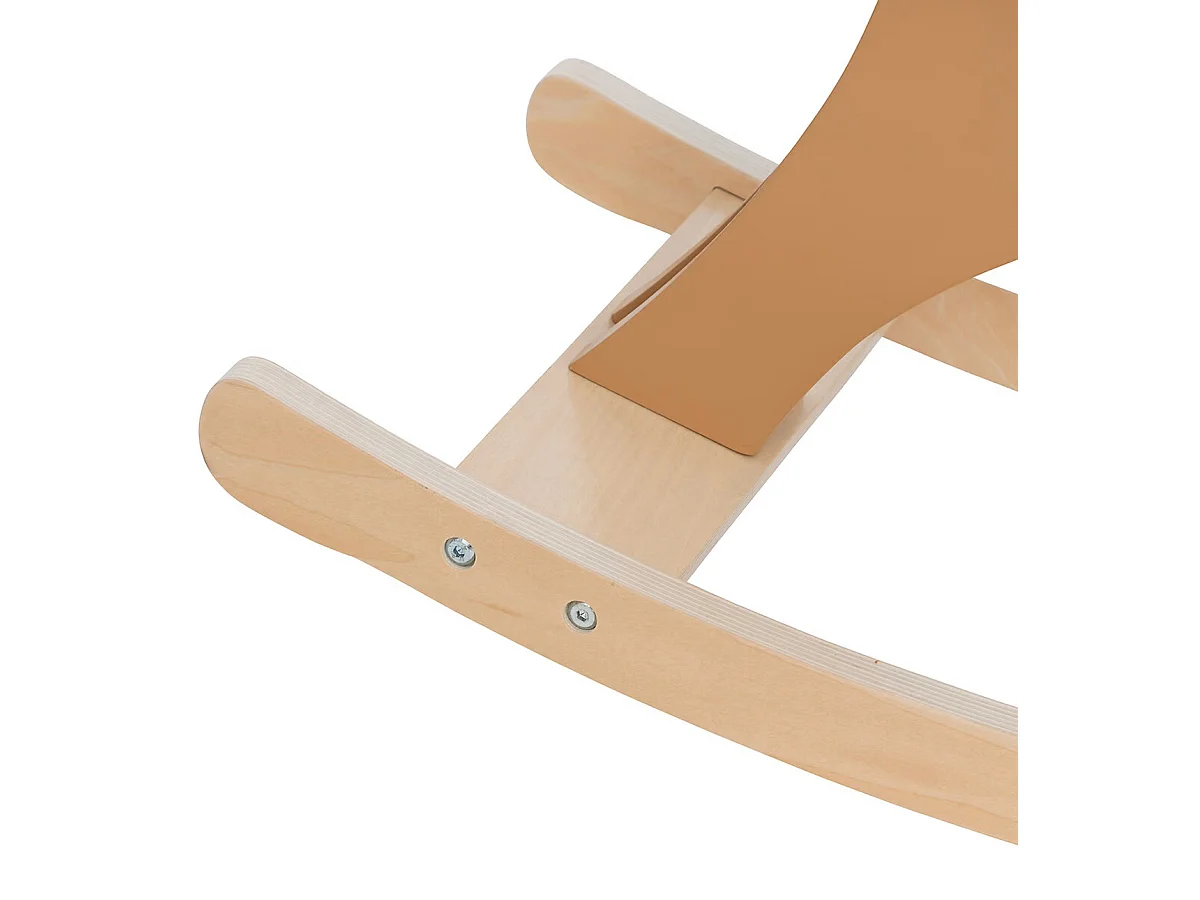 Jeu à bascule cheval pour enfant  en bois coloris Marron - Longueur 64 x Profondeur 31 x Hauteur 54,5 cm