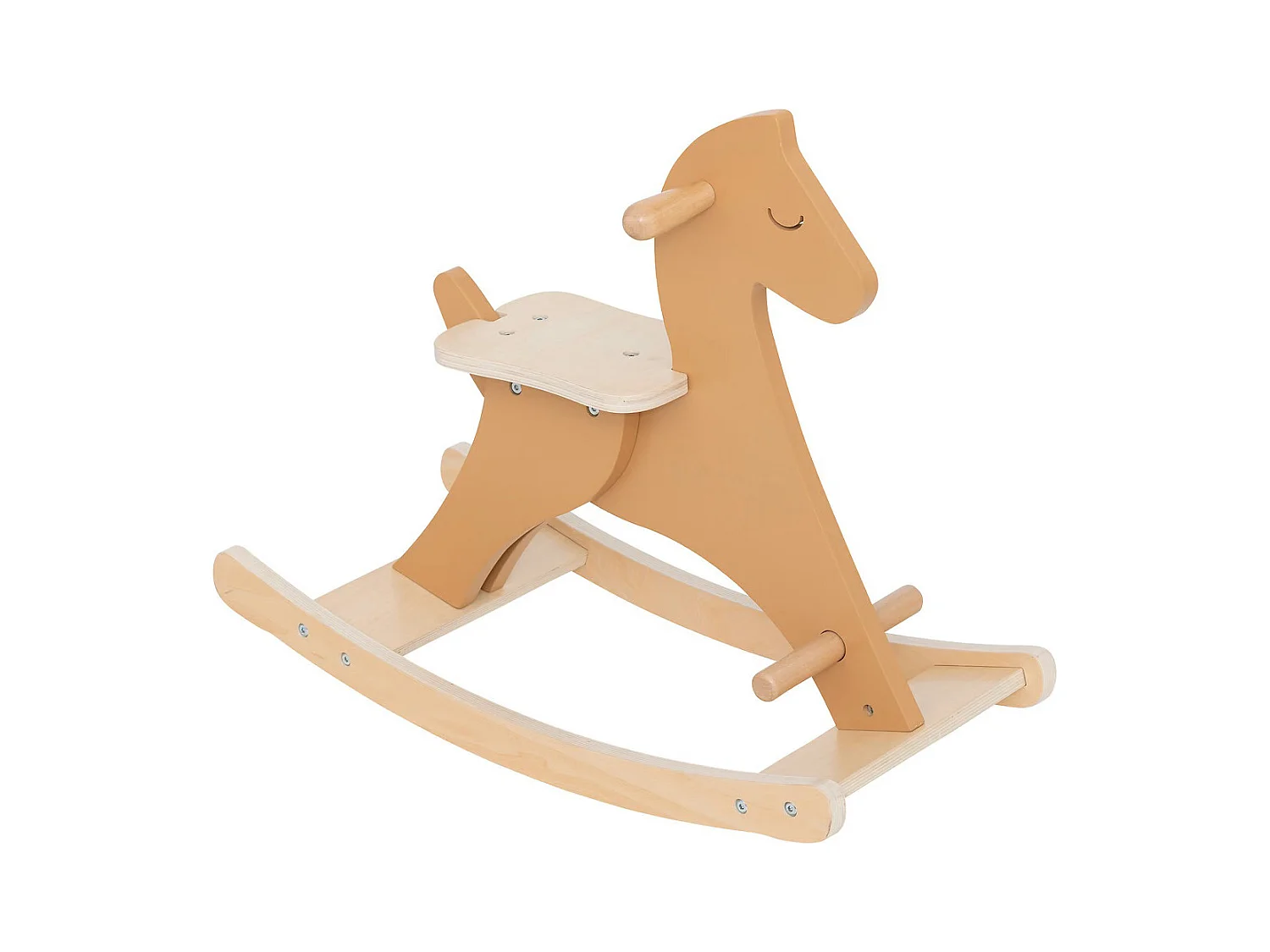 Jeu à bascule cheval pour enfant  en bois coloris Marron - Longueur 64 x Profondeur 31 x Hauteur 54,5 cm
