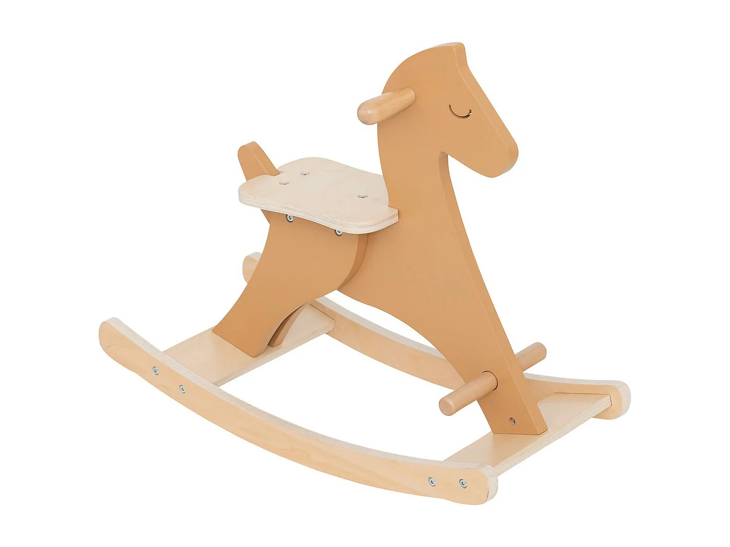 Jeu à bascule cheval pour enfant  en bois coloris Marron - Longueur 64 x Profondeur 31 x Hauteur 54,5 cm