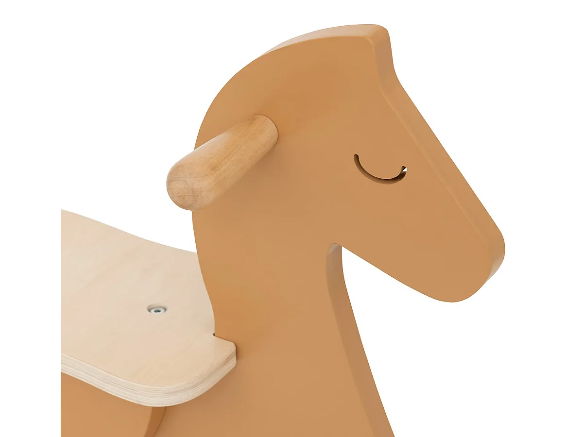 Jeu à bascule cheval pour enfant  en bois coloris Marron - Longueur 64 x Profondeur 31 x Hauteur 54,5 cm