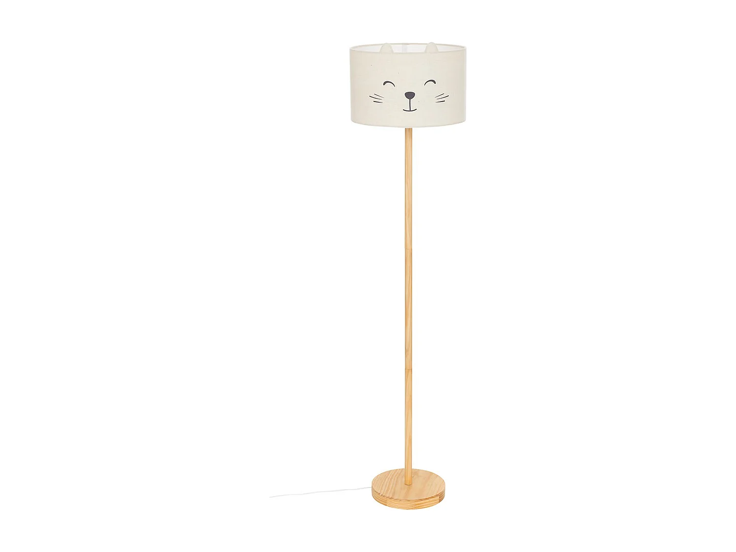 Lampadaire enfant en bois coloris naturel et acier - diamètre 36 x Hauteur 152 cm