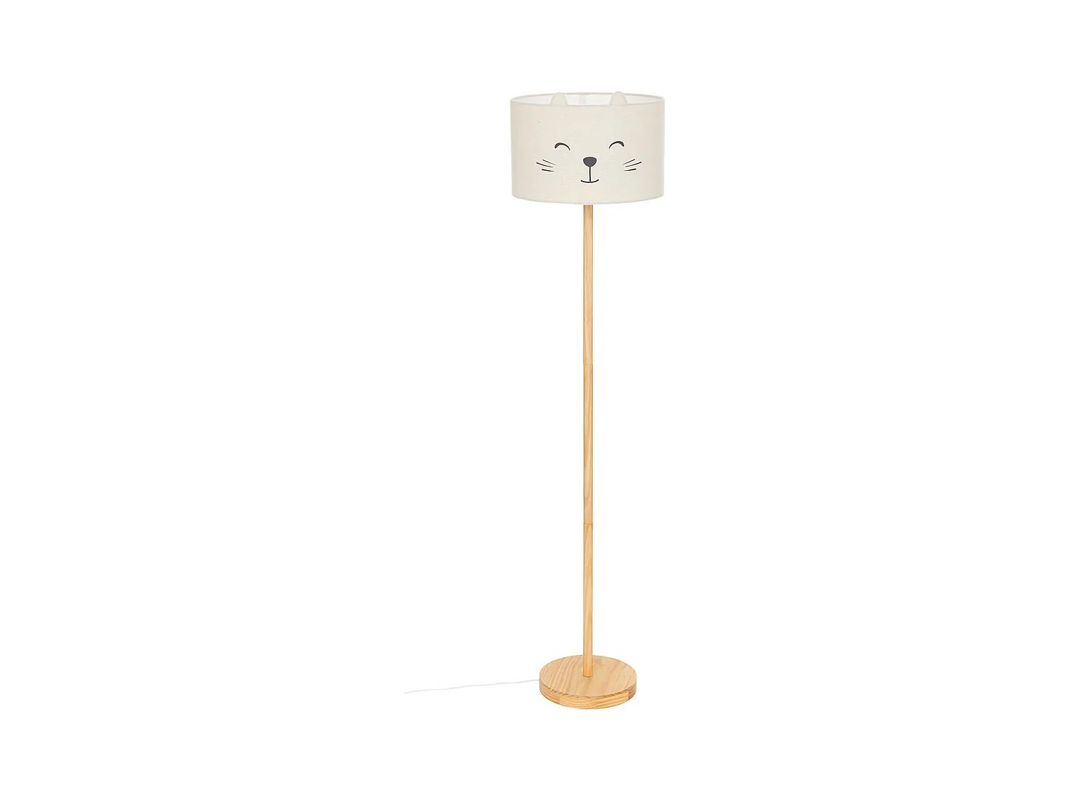 Lampadaire enfant en bois coloris naturel et acier - diamètre 36 x Hauteur 152 cm