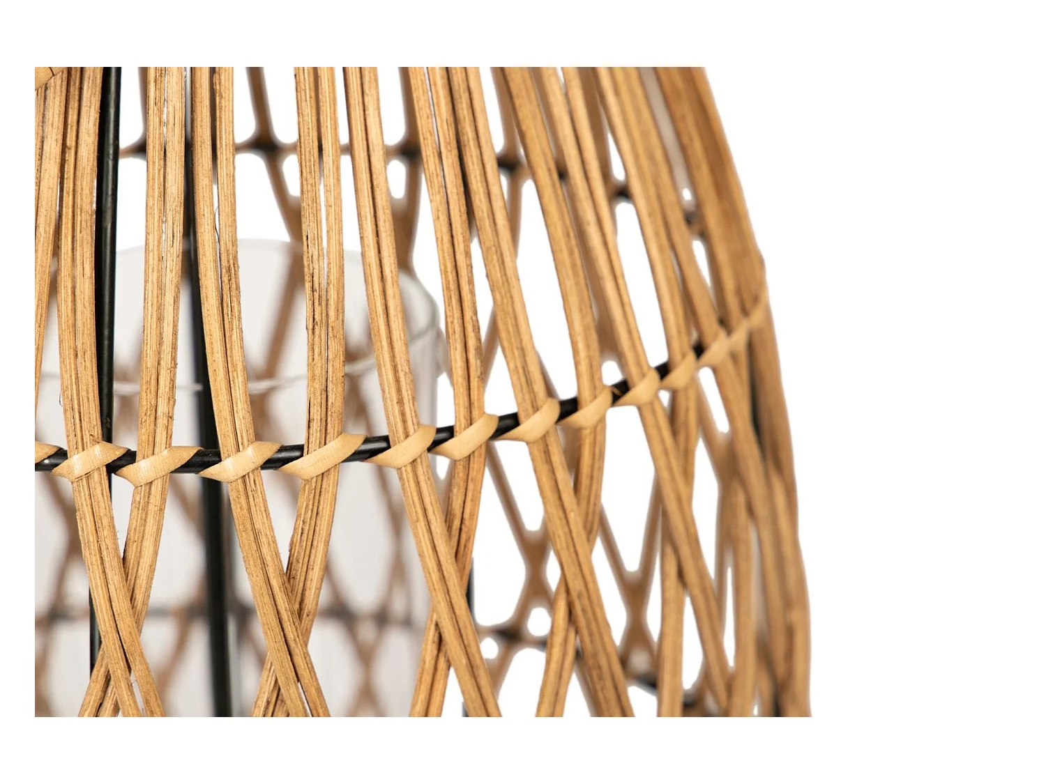 Farol Bambu-metal Natural 25x25x34 Cm