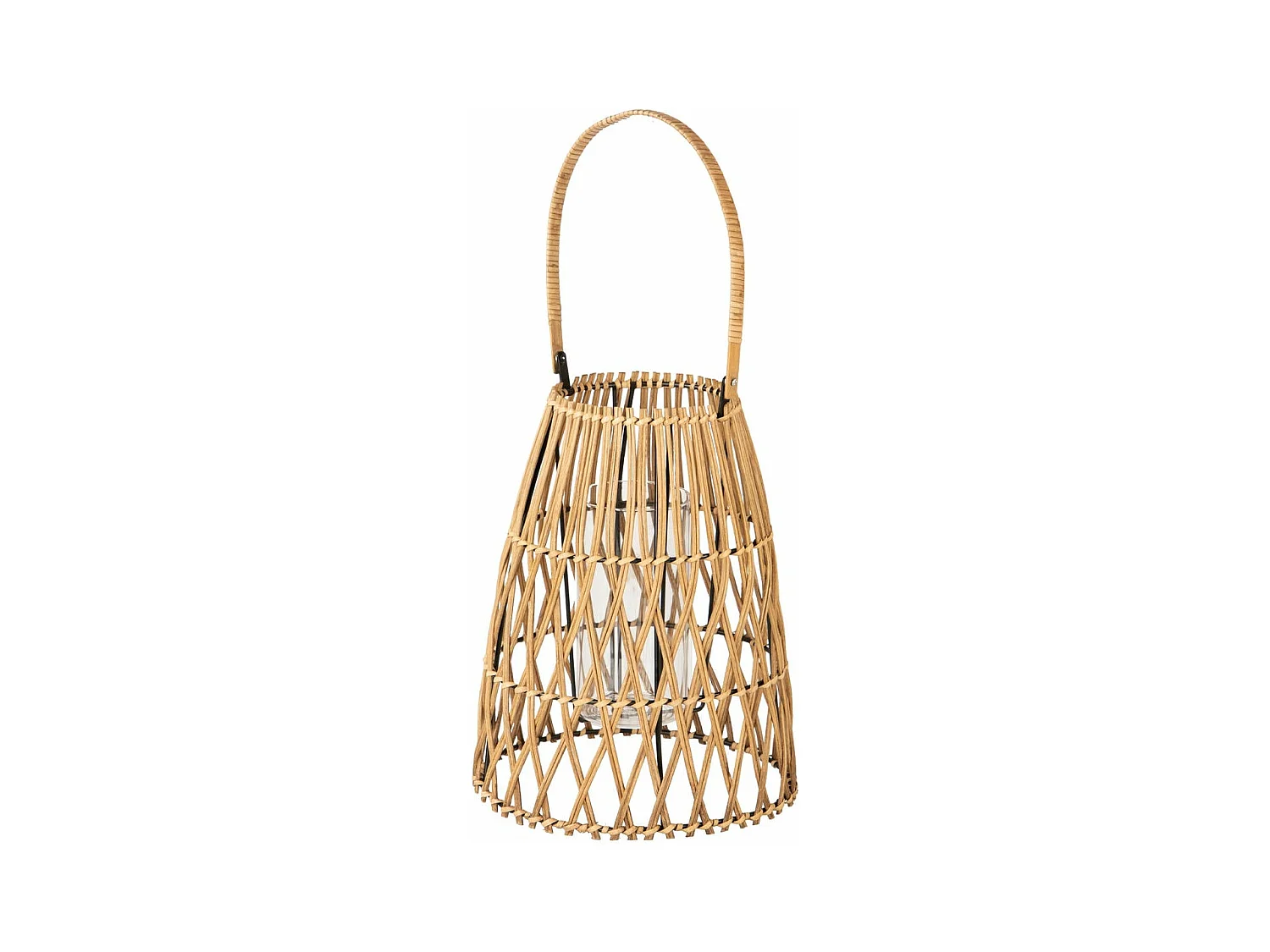Farol Bambu-metal Natural 25x25x34 Cm