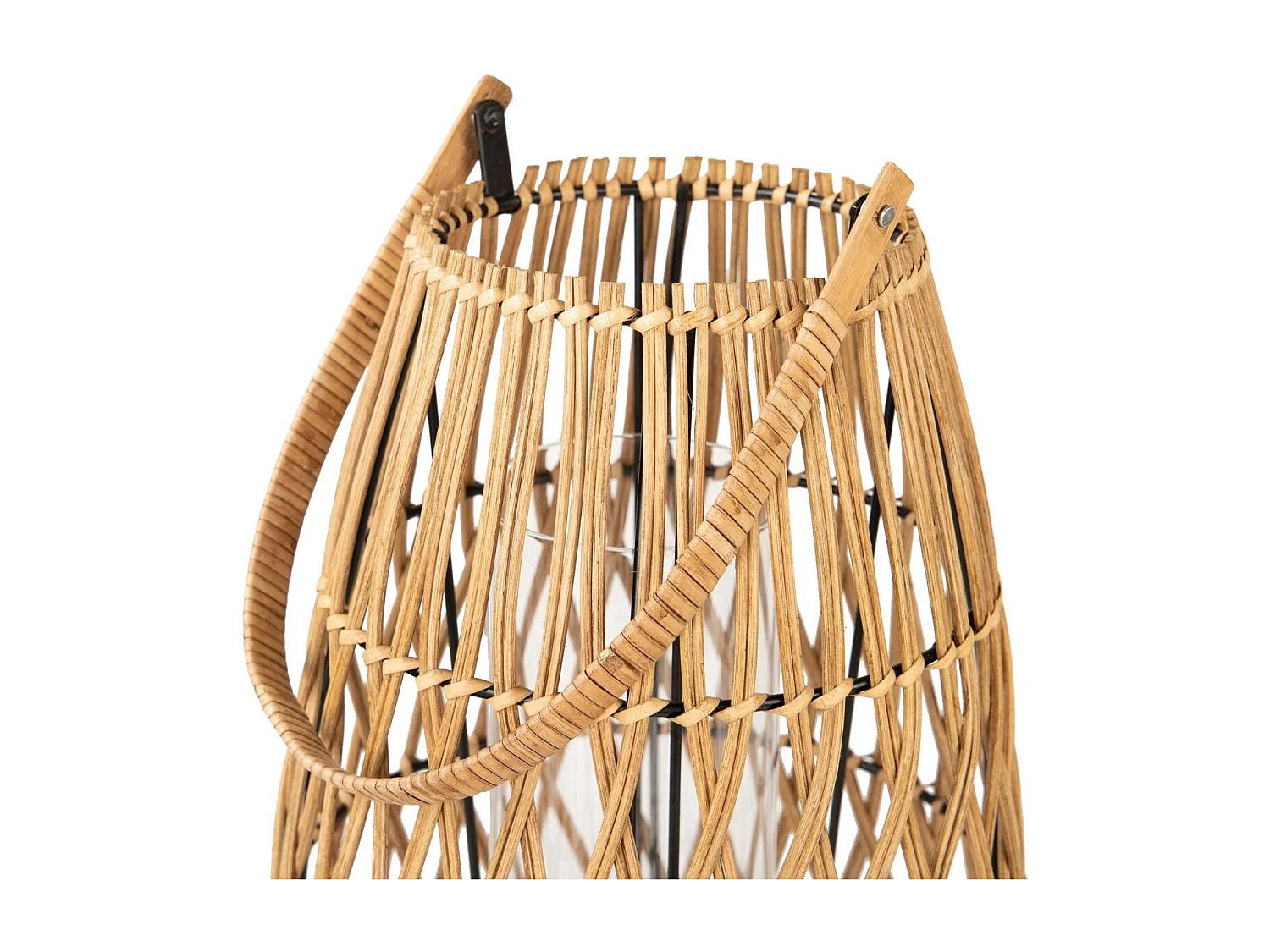 Farol Bambu-metal Natural 25x25x34 Cm