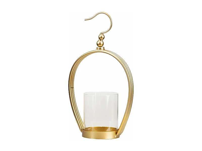 Candelabro Metal Dorado 19,5x10,5x35 Cm