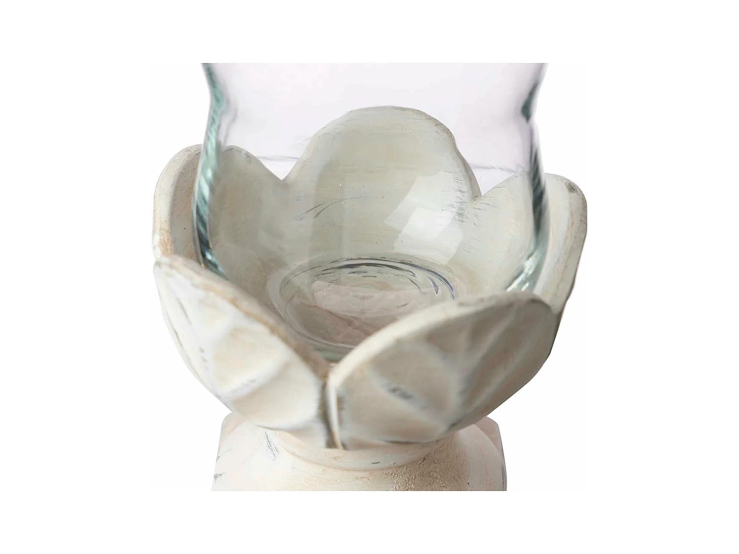 Portavelas Ceramica Cristal Beige 13x13x20 Cm