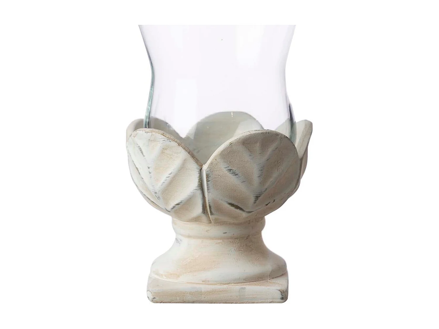 Portavelas Ceramica Cristal Beige 13x13x20 Cm