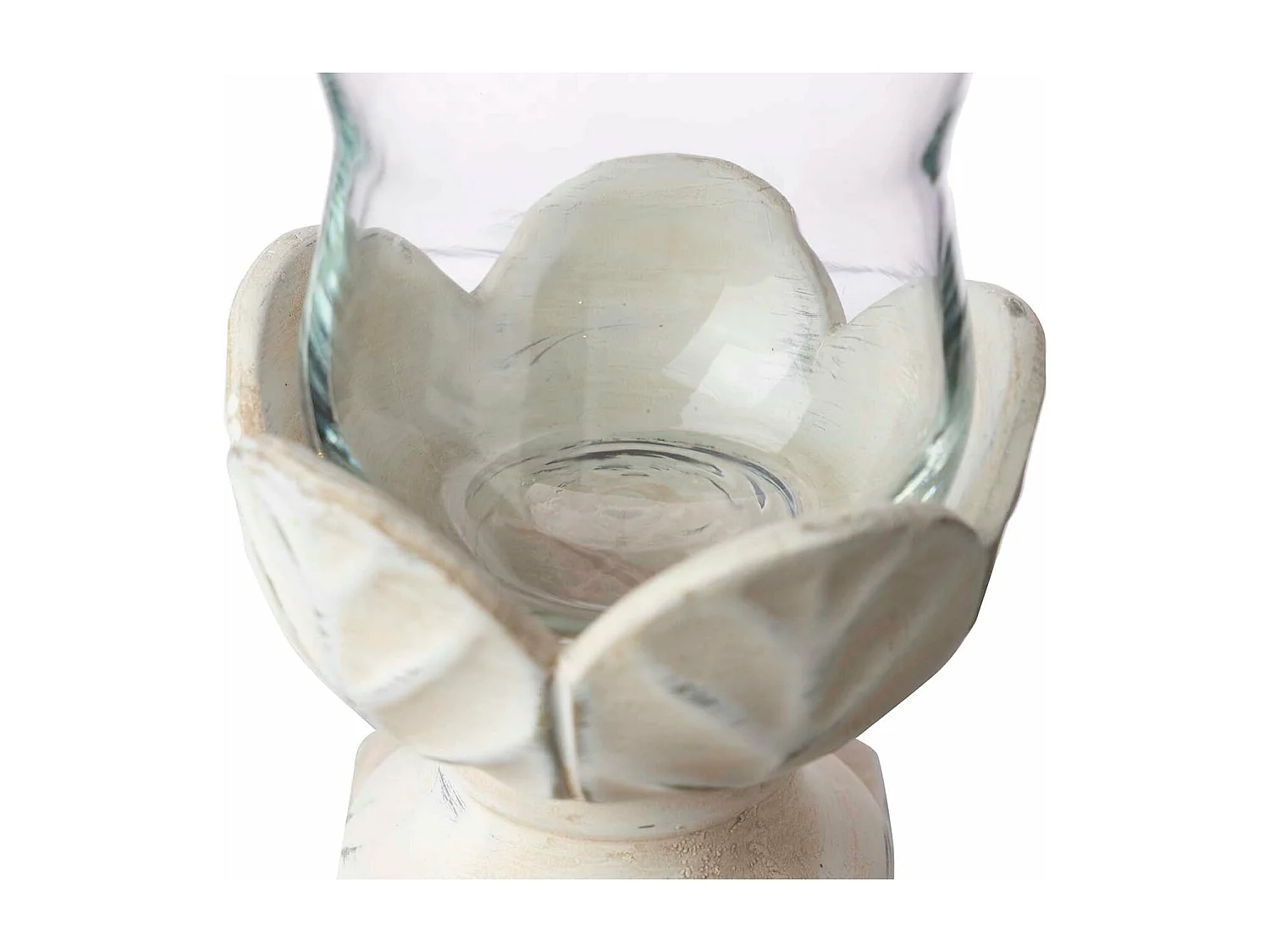 Portavelas Ceramica Cristal Beige 13x13x20 Cm