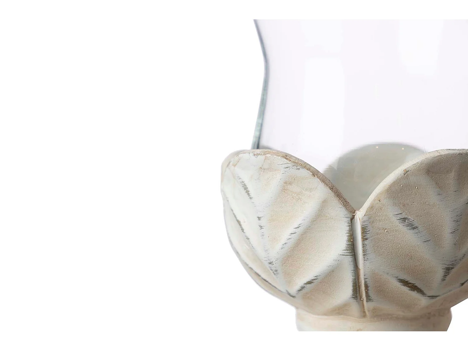 Portavelas Ceramica Cristal Beige 13x13x20 Cm