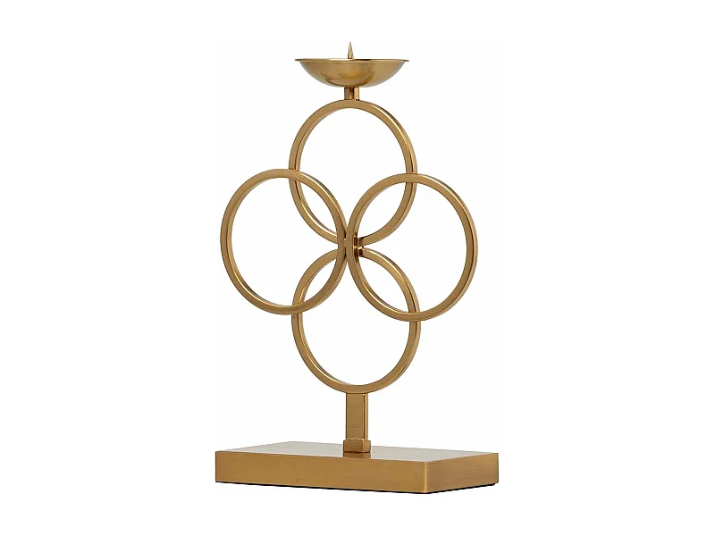 Portavelas Metal Dorado 24x24x36 Cm