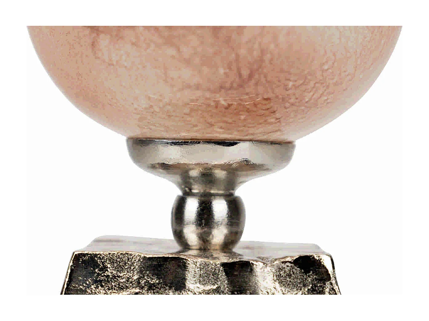 Portavelas Cristal Aluminio Rosa Nickel16x16x42cm