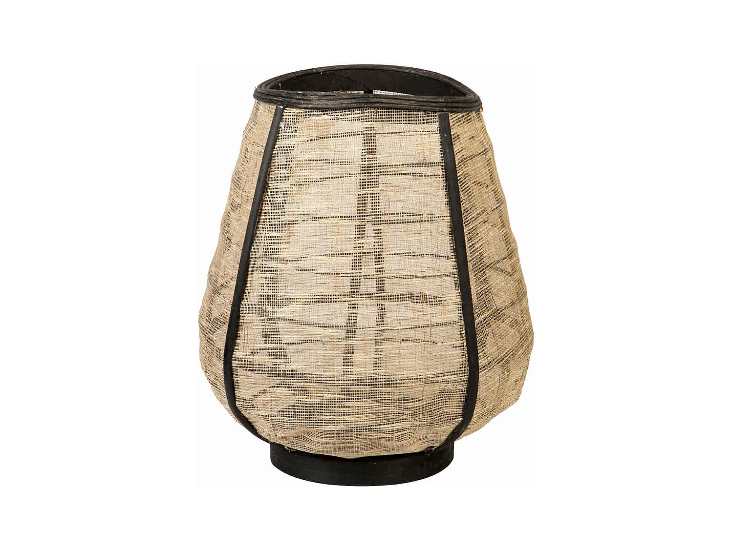 Farol Bambu-lino Natural-negro 33x33x39,5 Cm