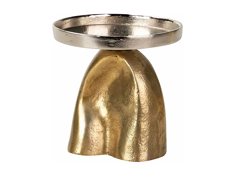 Portavelas Aluminio Plateado / Dorado 14x14x14 Cm