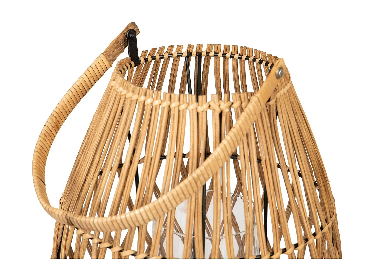 Farol Bambu-metal Natural 29x29x42 Cm