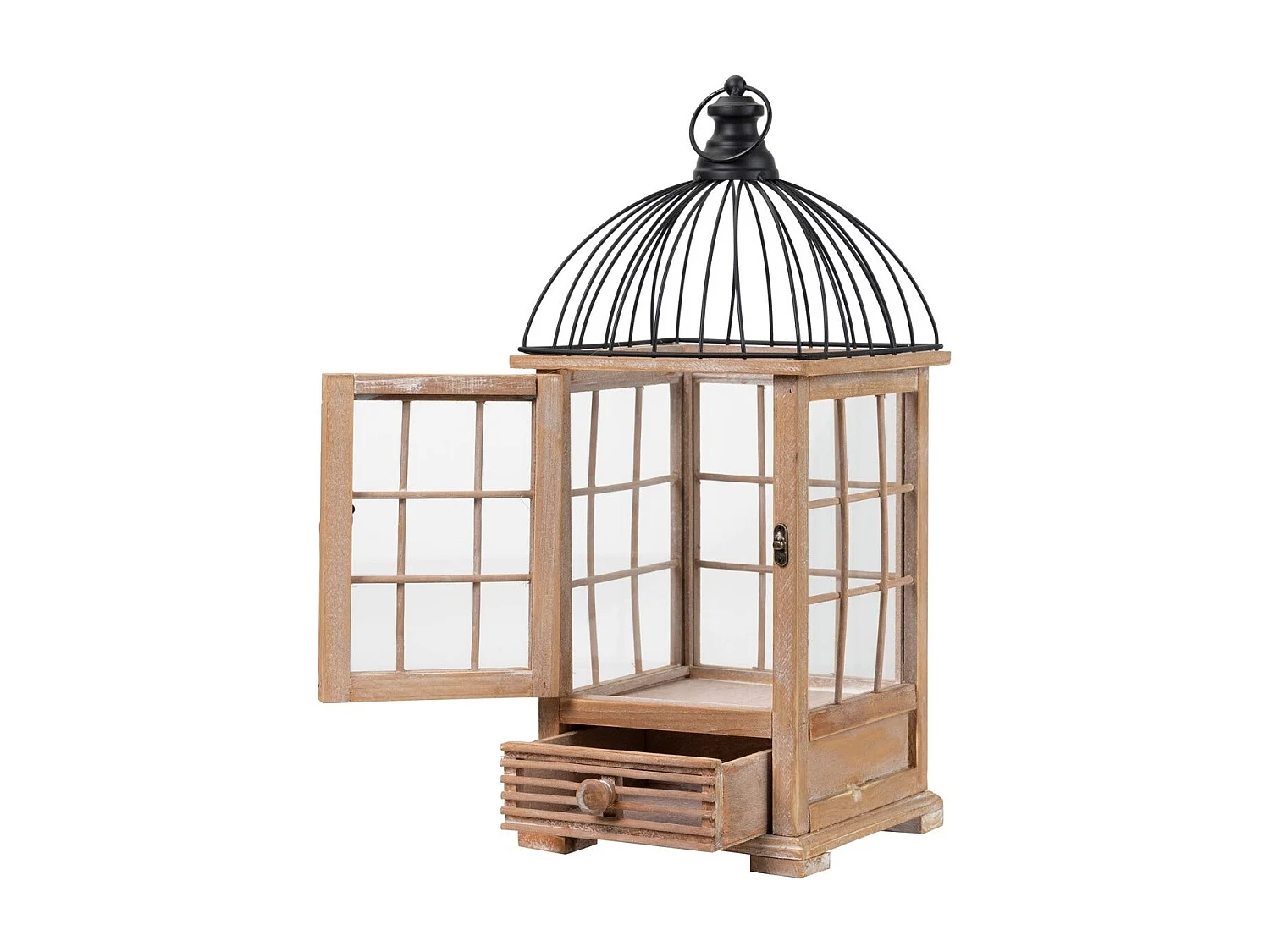 Set 2 Faroles Antique 30x30x80 / 22x22x53 Cm