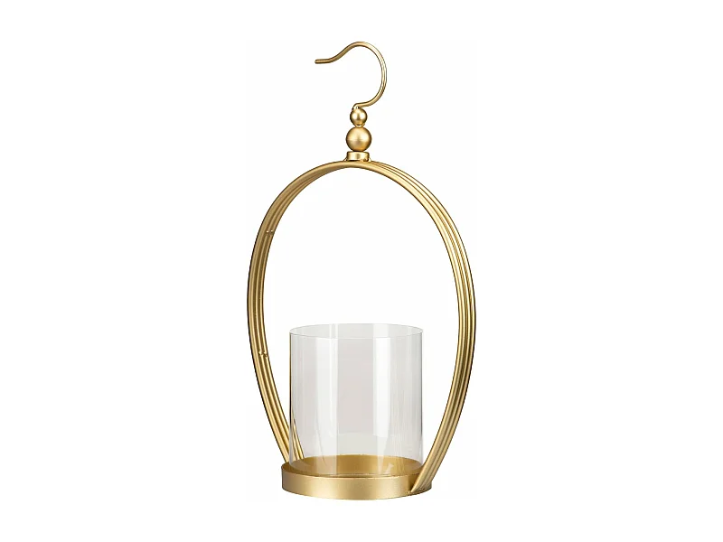 Candelabro Metal Dorado 27x14x42 Cm