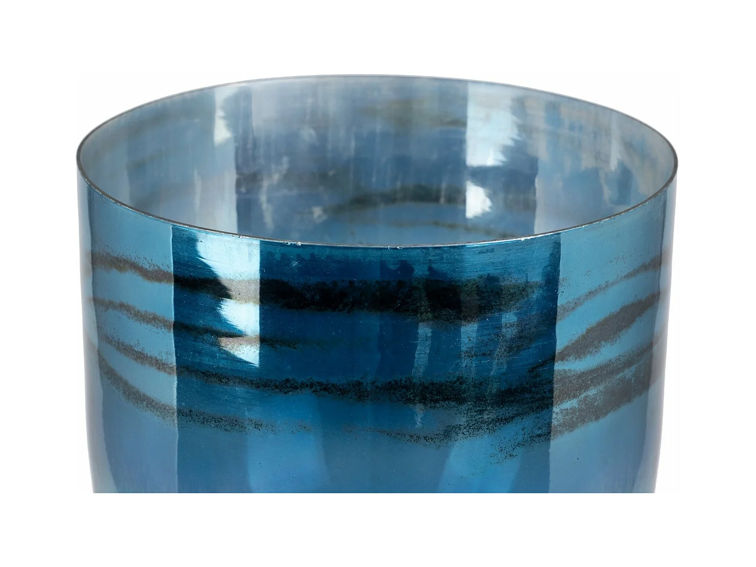 Portavelas  Cristal / Aluminio Nickel 26x26x48 Cm