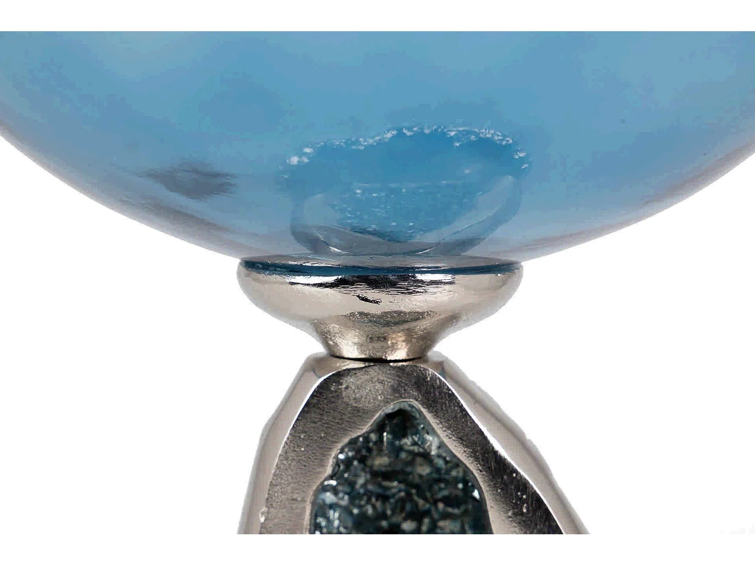 Portavelas  Cristal / Aluminio Nickel 26x26x48 Cm