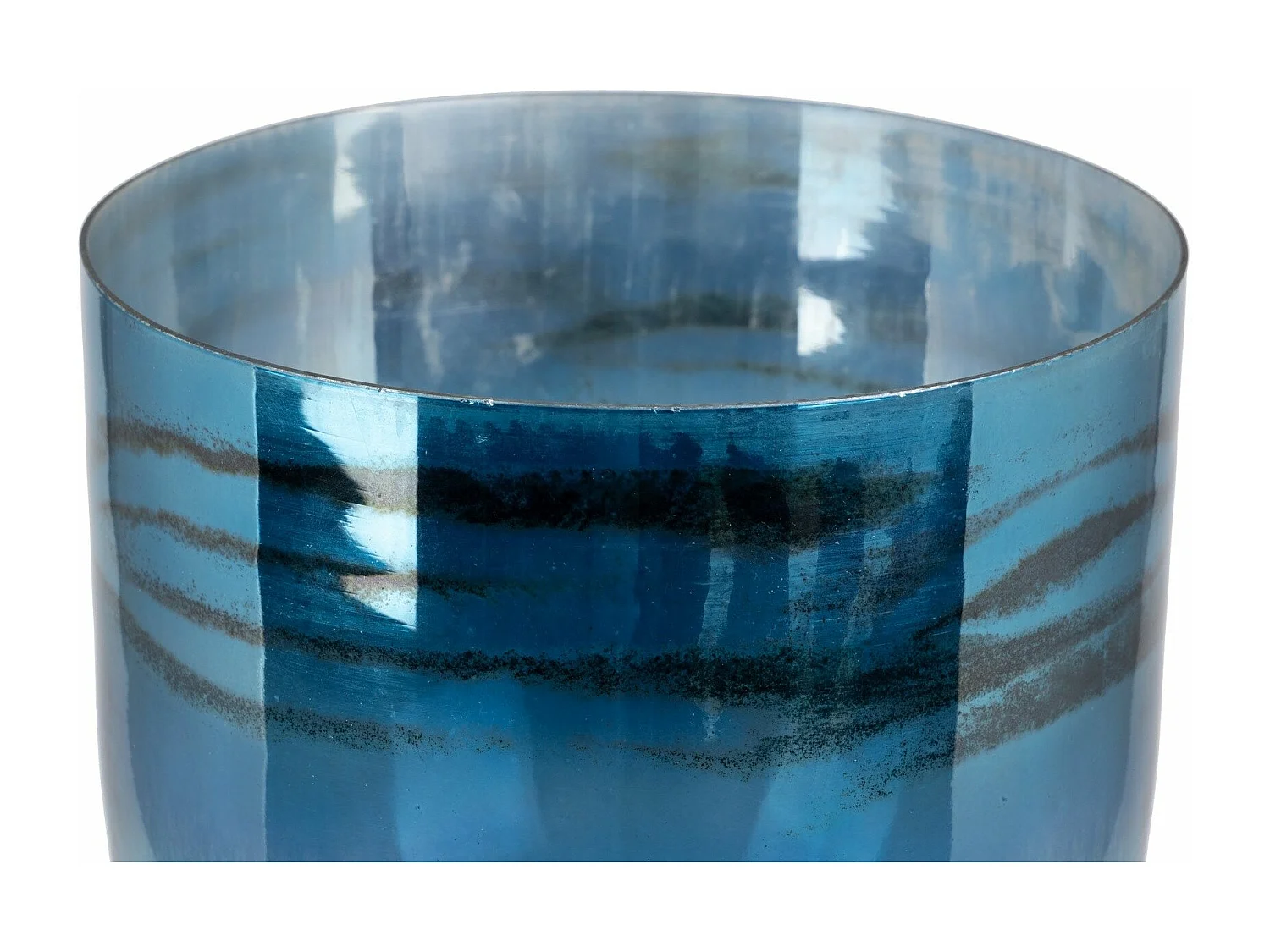 Portavelas  Cristal / Aluminio Nickel 26x26x48 Cm