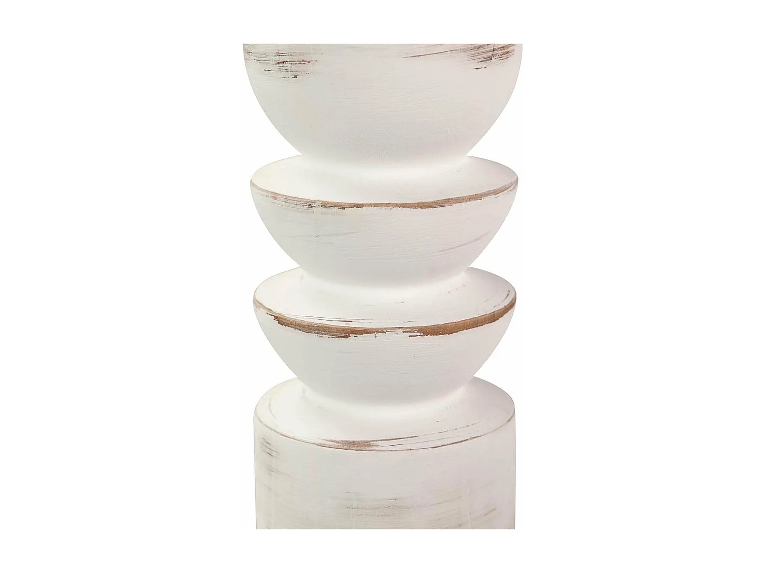 Portavelas Madera Blanco 11x11x50 Cm