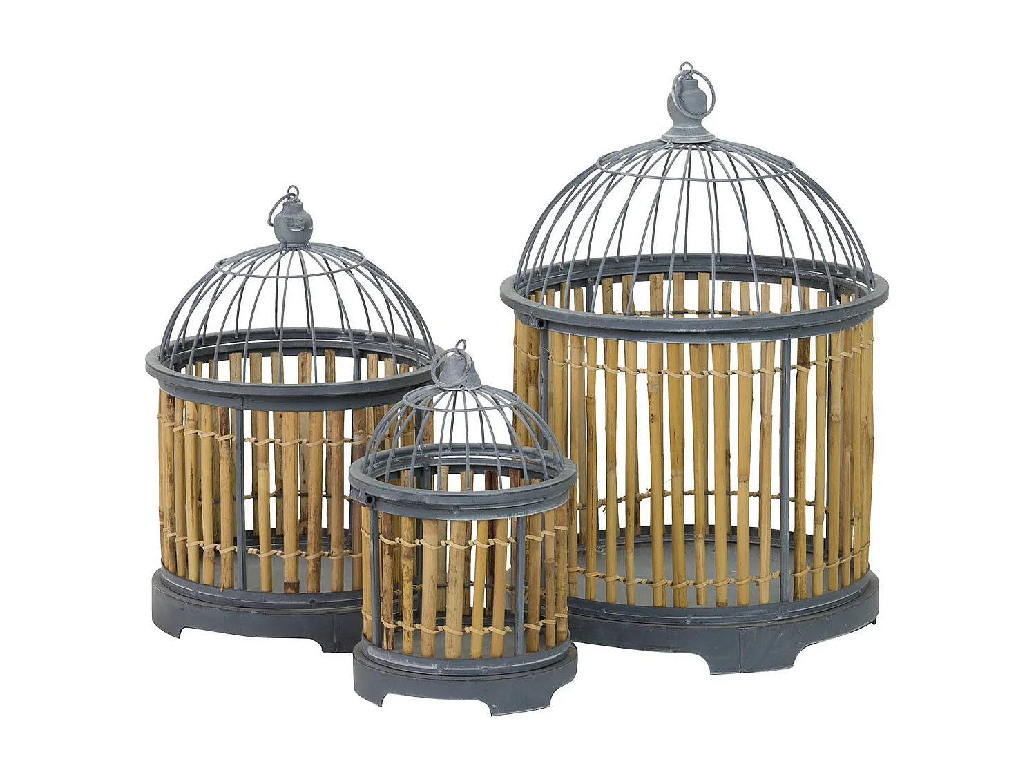 Set 3 Jaulas Metal 38x38x62 30x30x49 22x22x36 Cm