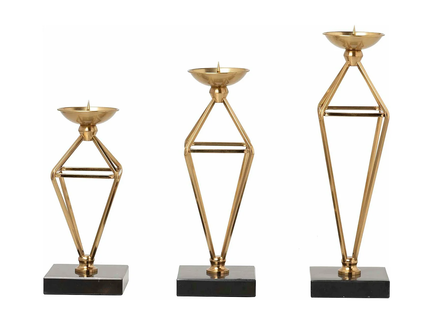 Set 3 Portavelas 12x12x28/12x12x34/12x12x40 Cm