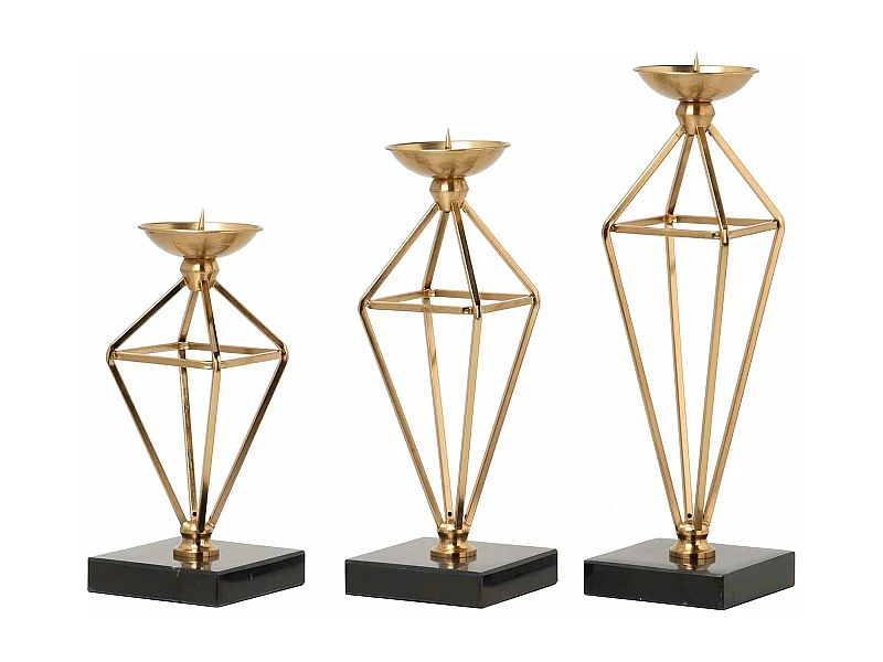 Set 3 Portavelas 12x12x28/12x12x34/12x12x40 Cm