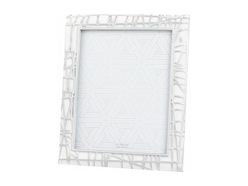 Portafotos Resina Plateado Blanco 20x25 Cm