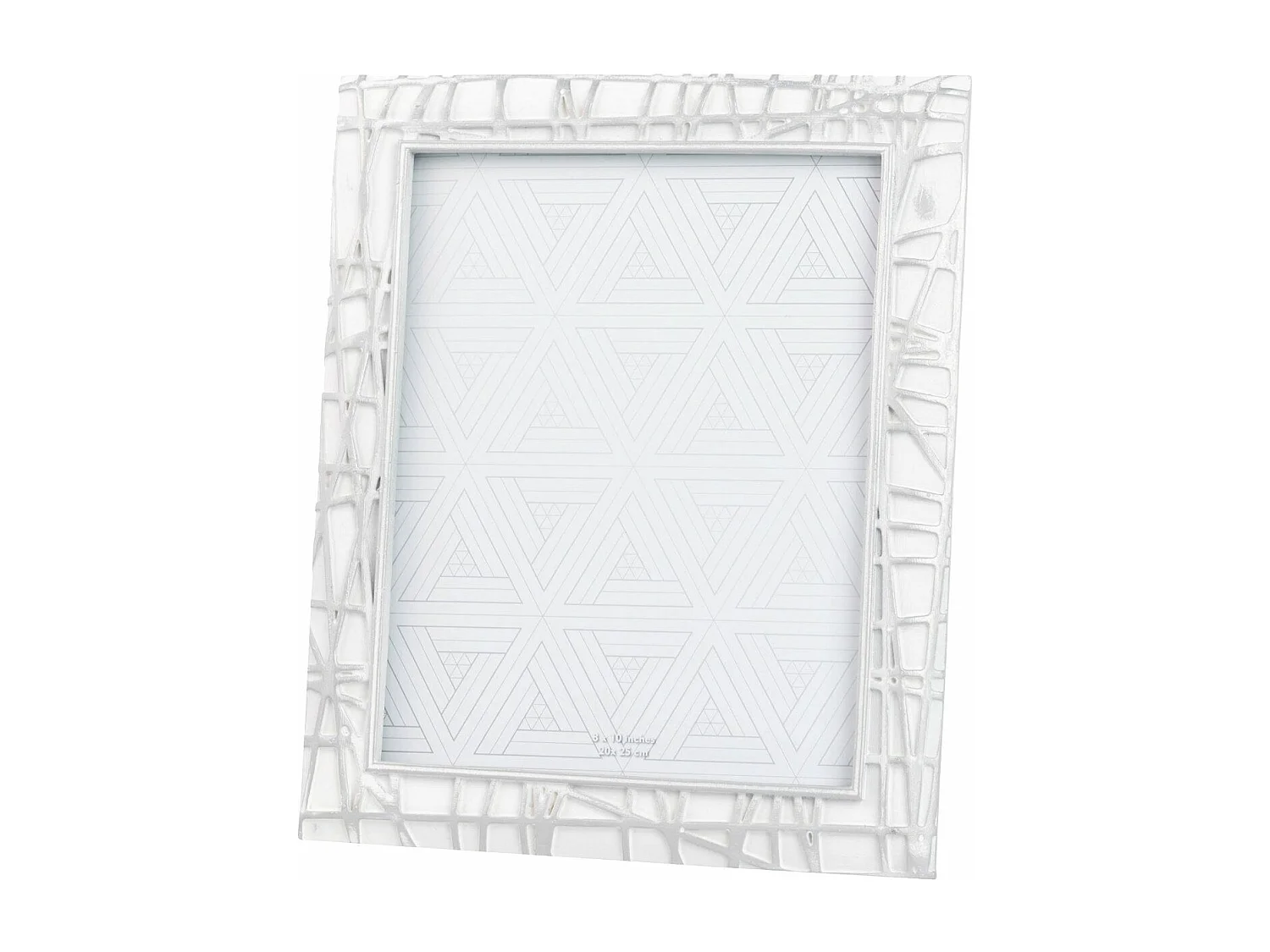 Portafotos Resina Plateado Blanco 20x25 Cm