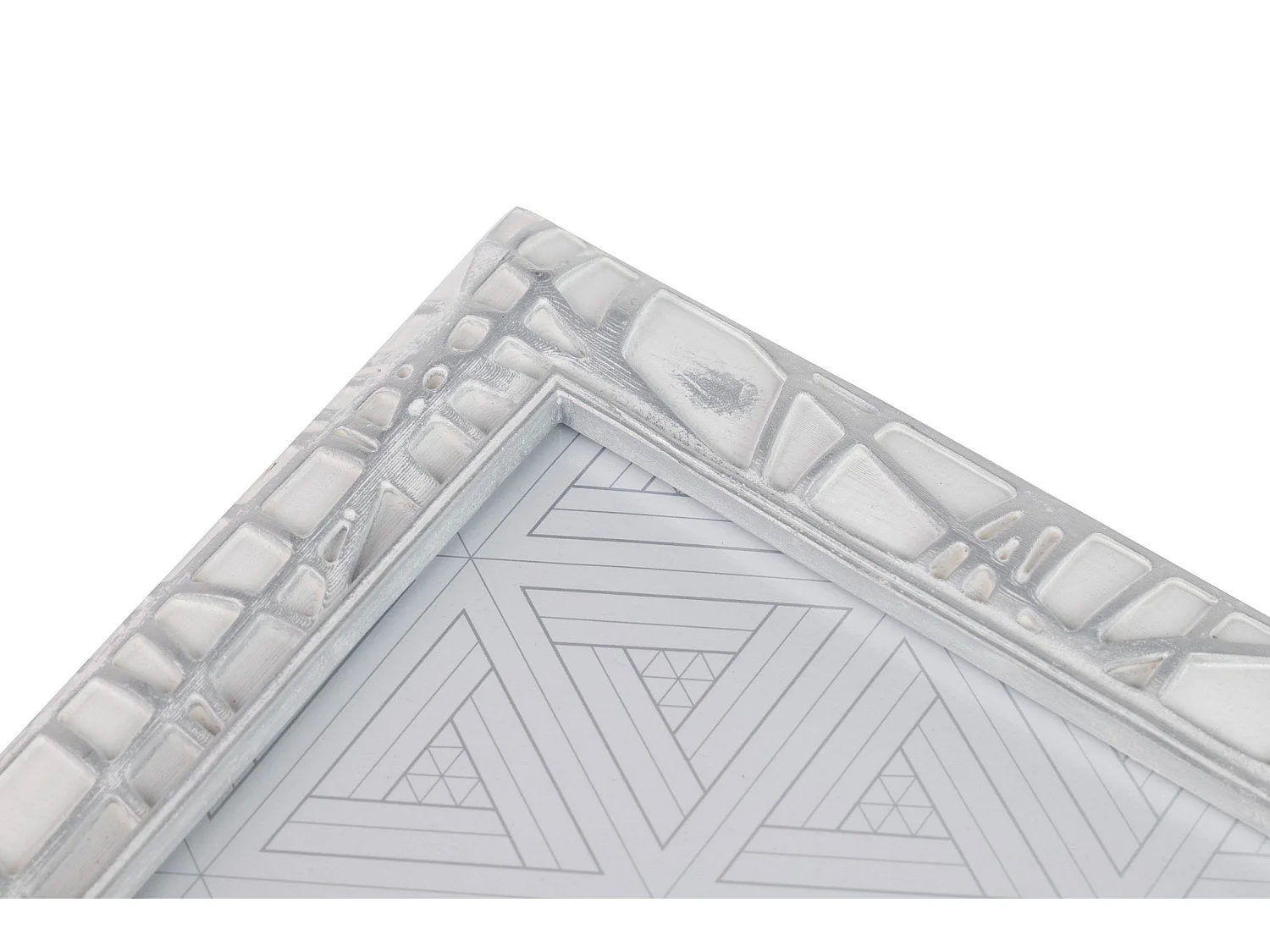 Portafotos Resina Plateado Blanco 20x25 Cm