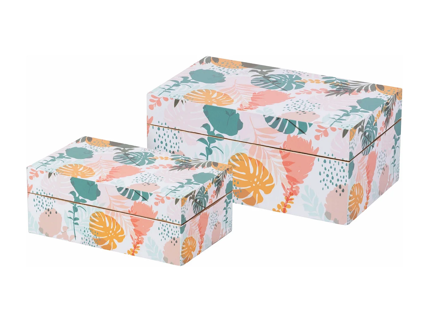 Set 2 Cajas Floral 25x15x11/20x12x8 Cm