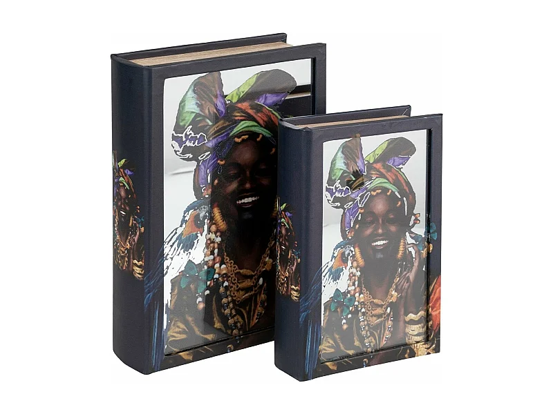 Set 2 Cajas Libro Espejo 21x7x30 / 16x5x24 Cm