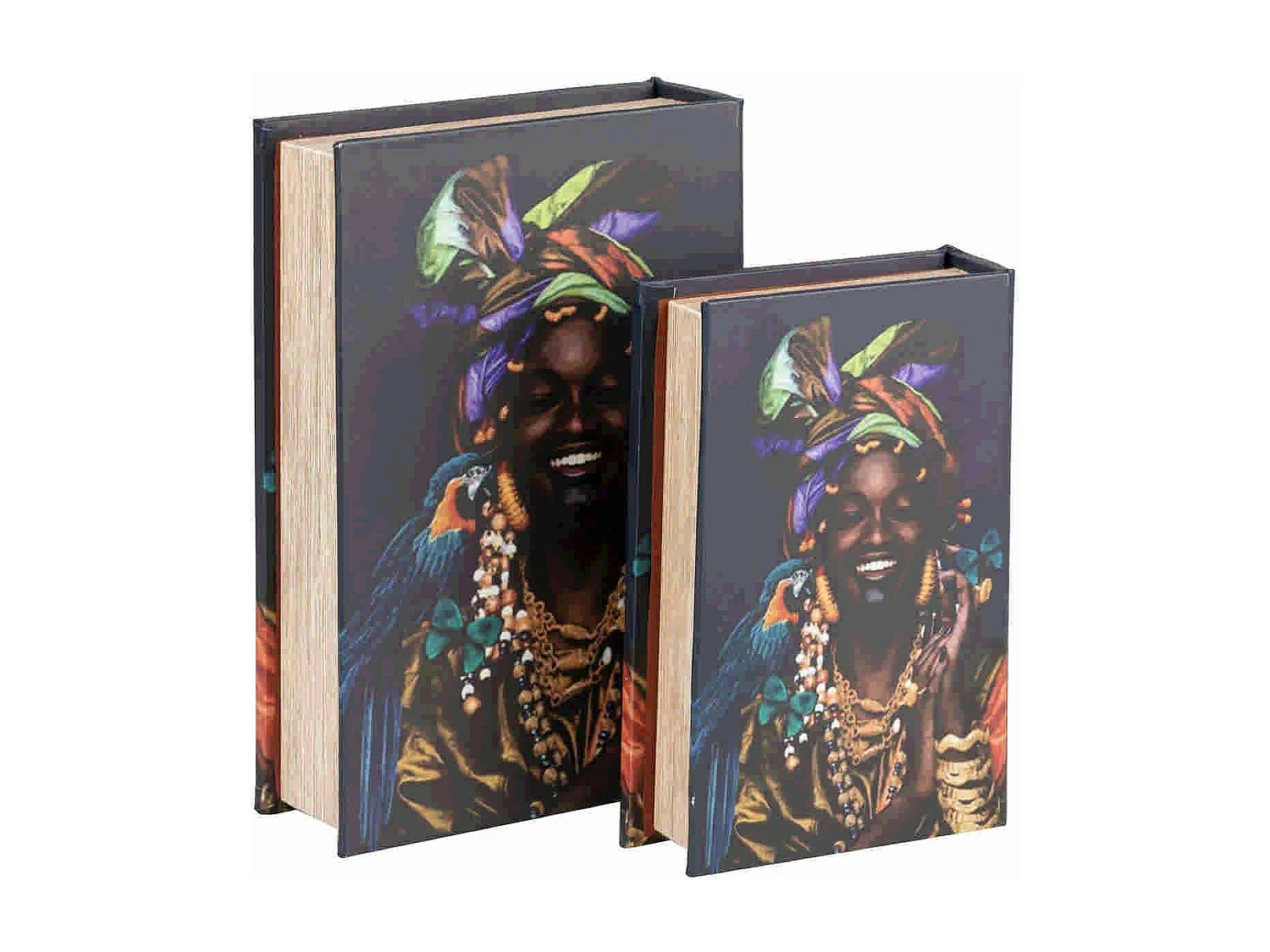 Set 2 Cajas Libro Espejo 21x7x30 / 16x5x24 Cm