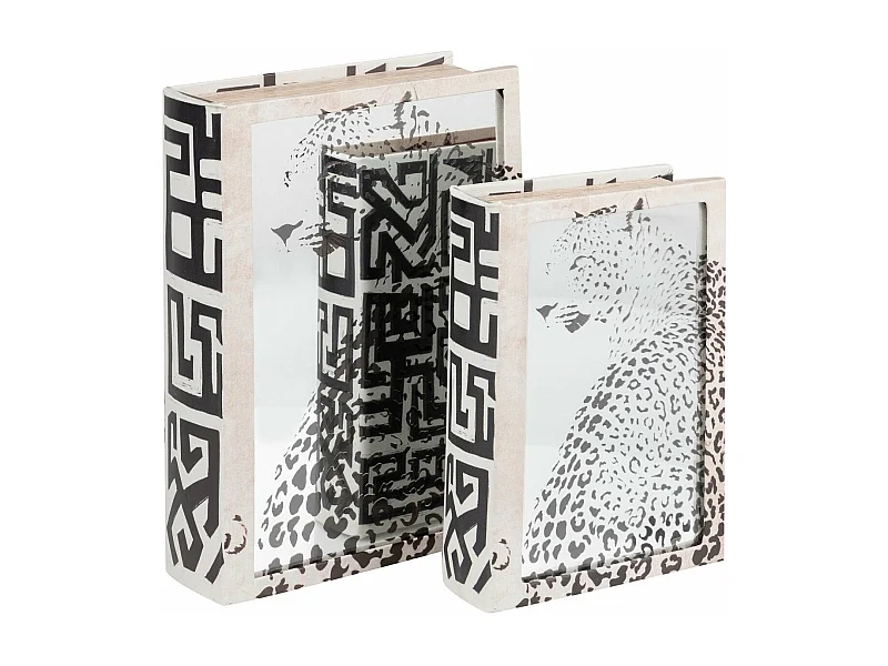 Set 2 Cajas Libro Espejo 21x7x30 / 16x5x24 Cm