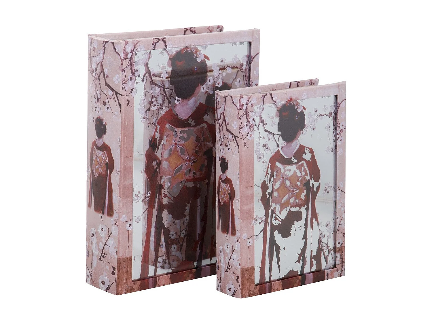 Set 2 Cajas Libro Espejo 21x7x30 / 16x5x24 Cm