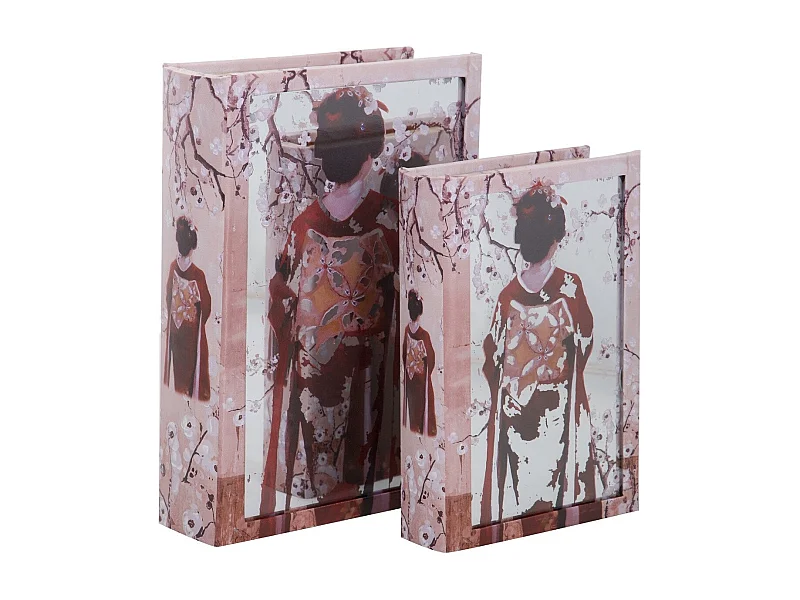 Set 2 Cajas Libro Espejo 21x7x30 / 16x5x24 Cm