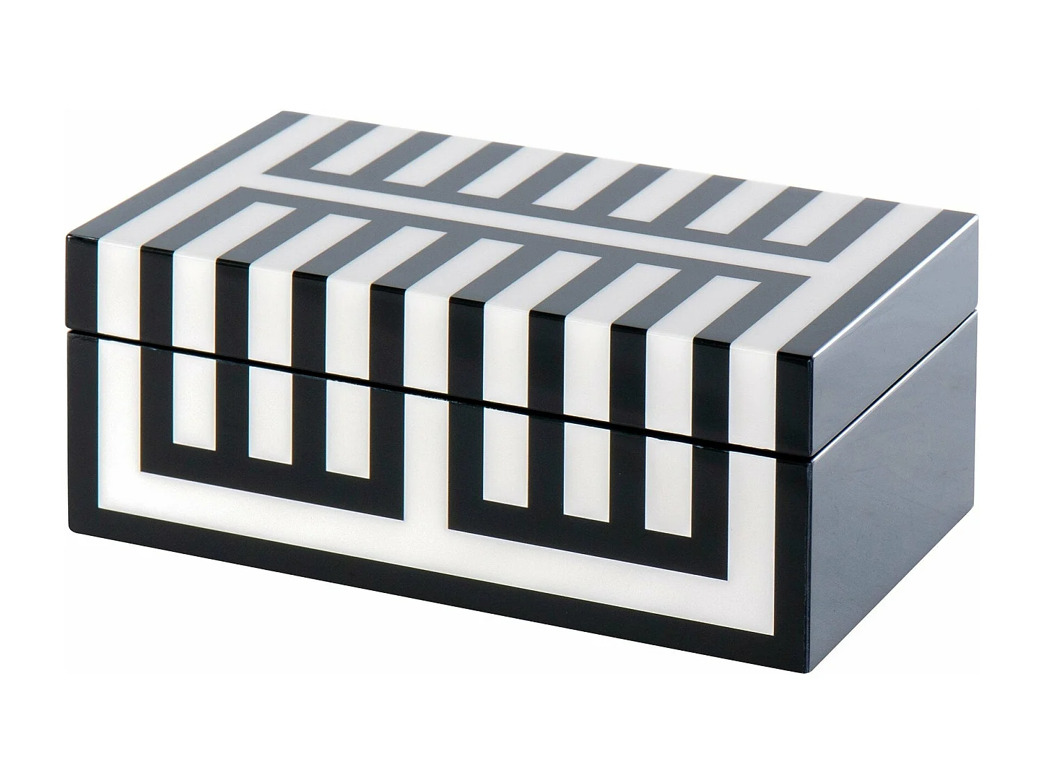 Caja Mdf Lacada Blanca Negra 20x12x8 Cm