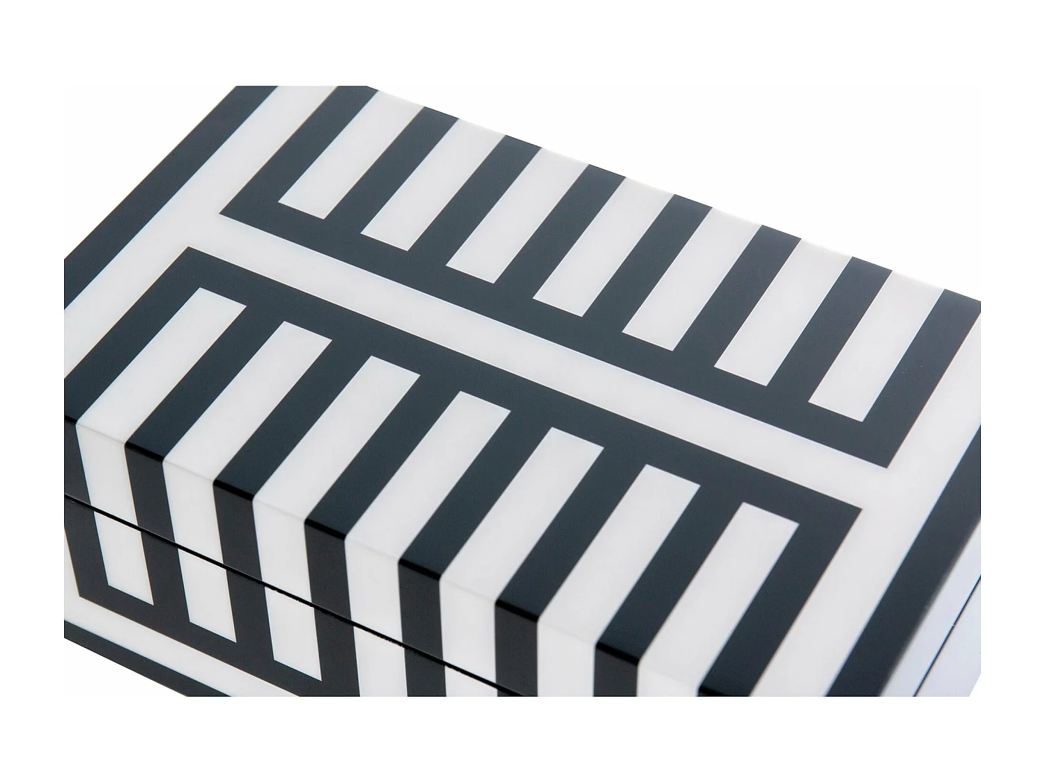 Caja Mdf Lacada Blanca Negra 20x12x8 Cm