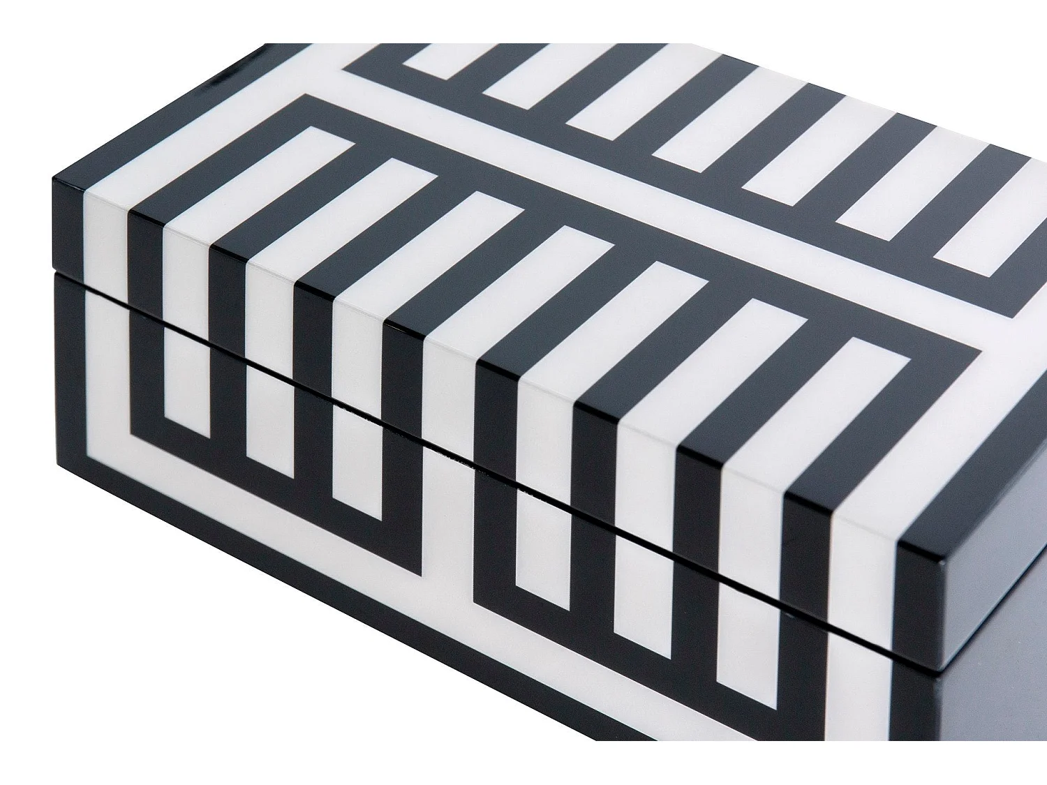Caja Mdf Lacada Blanca Negra 20x12x8 Cm