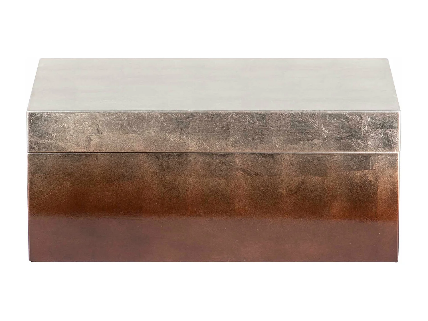 Caja Gr. Madera Lacada Plata Marron 35x20x15 Cm