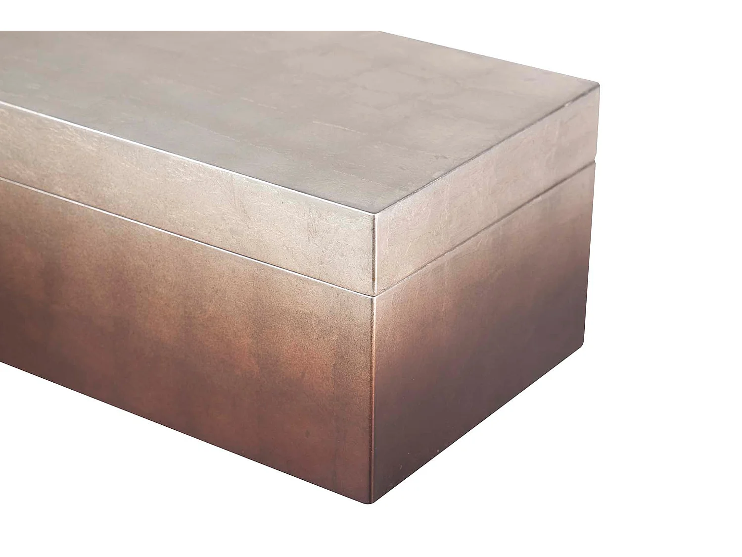 Caja Gr. Madera Lacada Plata Marron 35x20x15 Cm