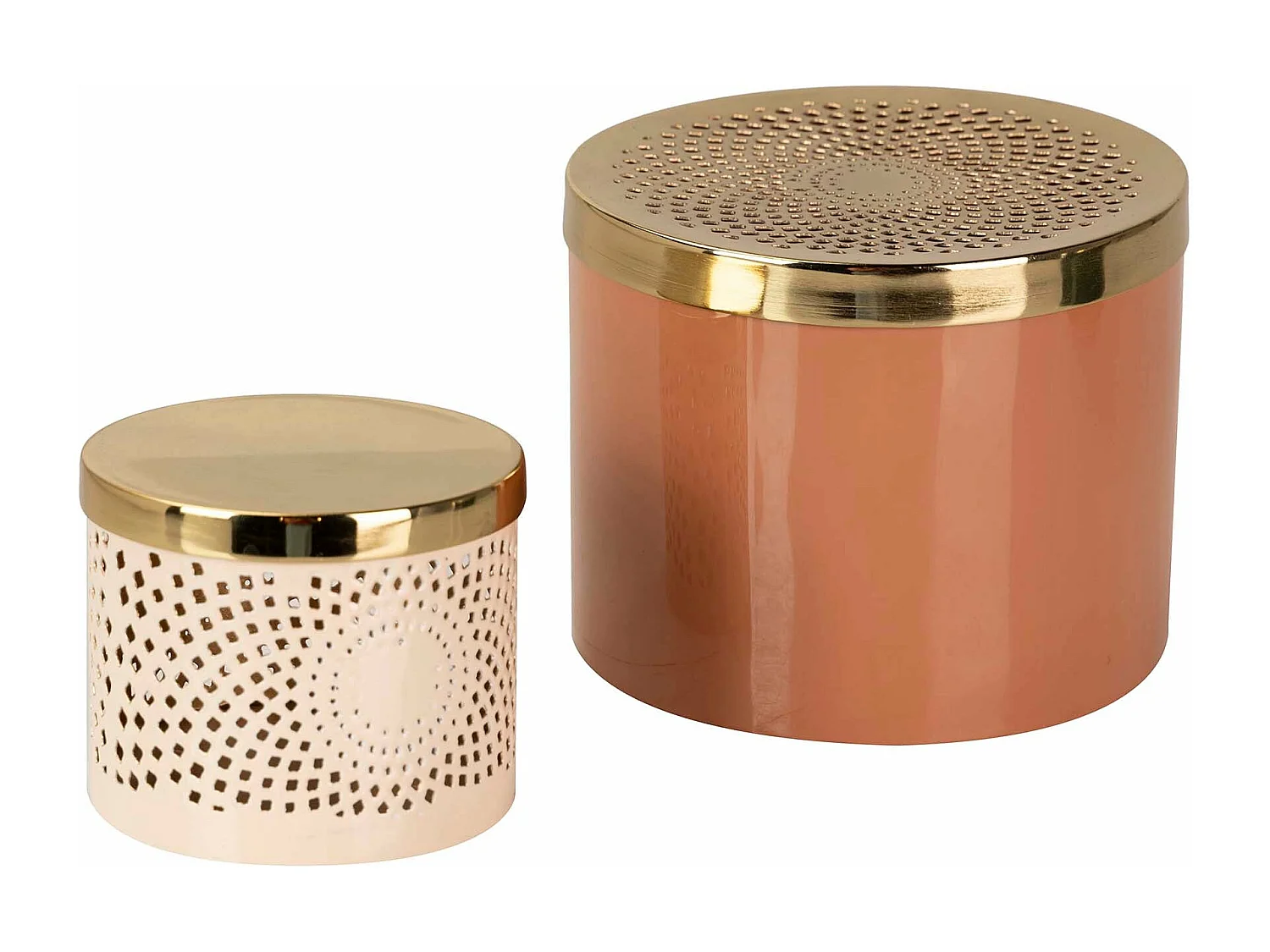 Set 2 Cajas Metal 16x16x12 / 10x10x8 Cm