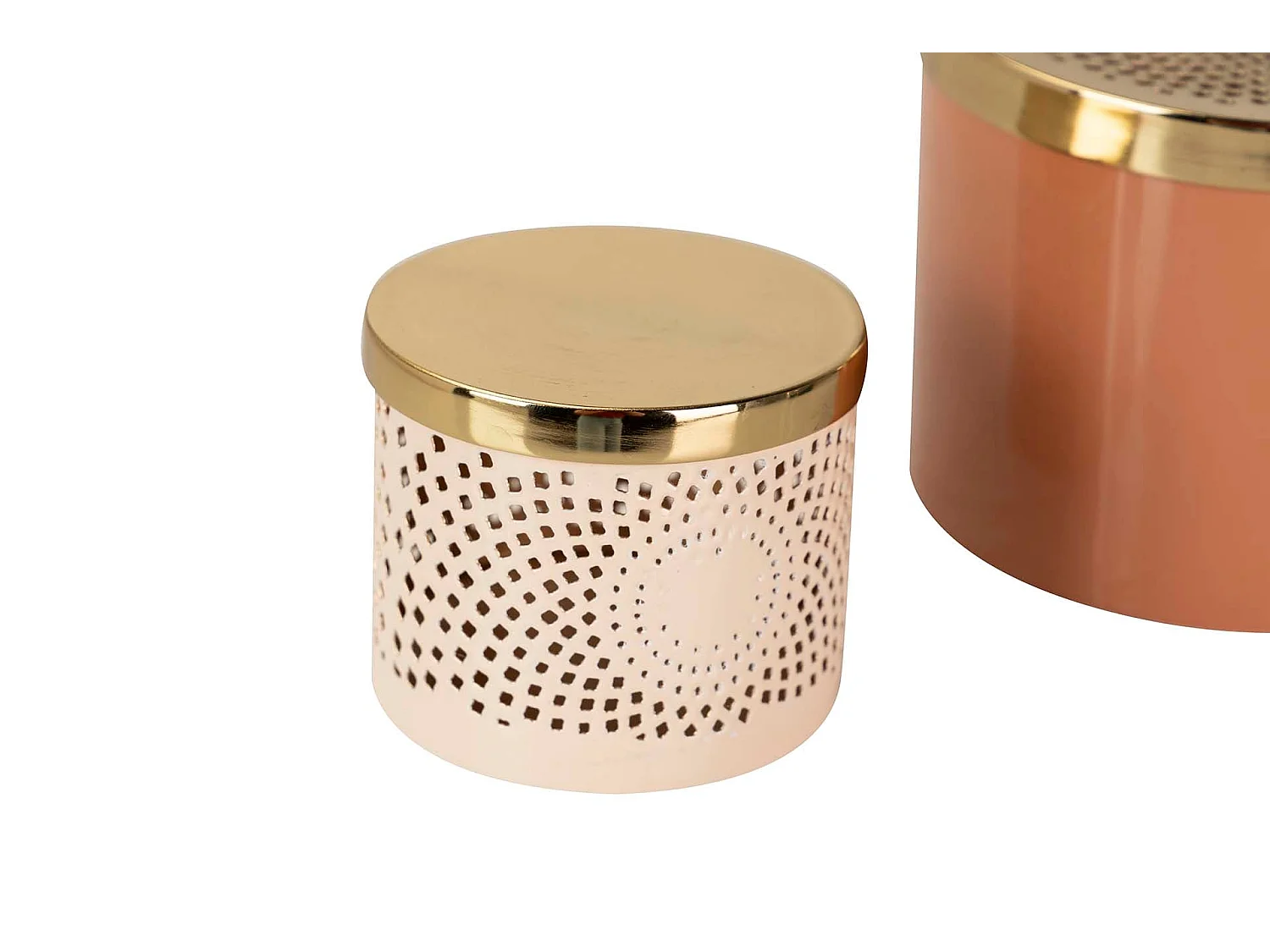 Set 2 Cajas Metal 16x16x12 / 10x10x8 Cm