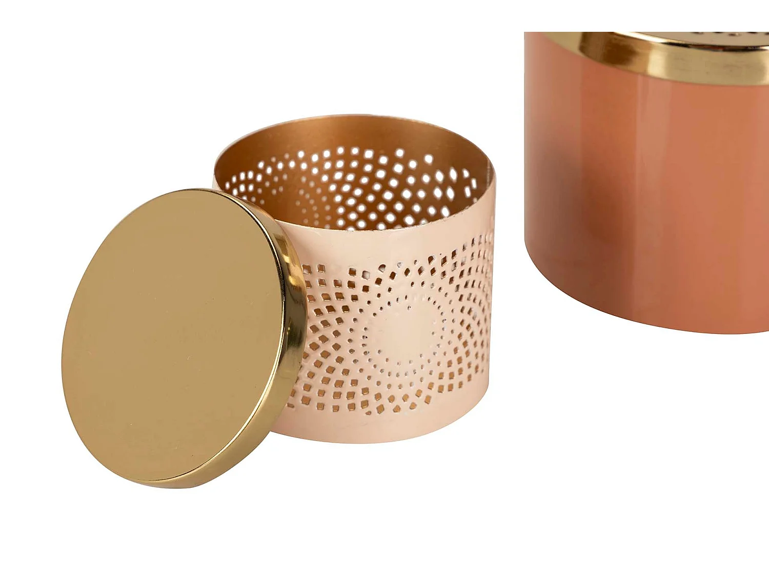 Set 2 Cajas Metal 16x16x12 / 10x10x8 Cm