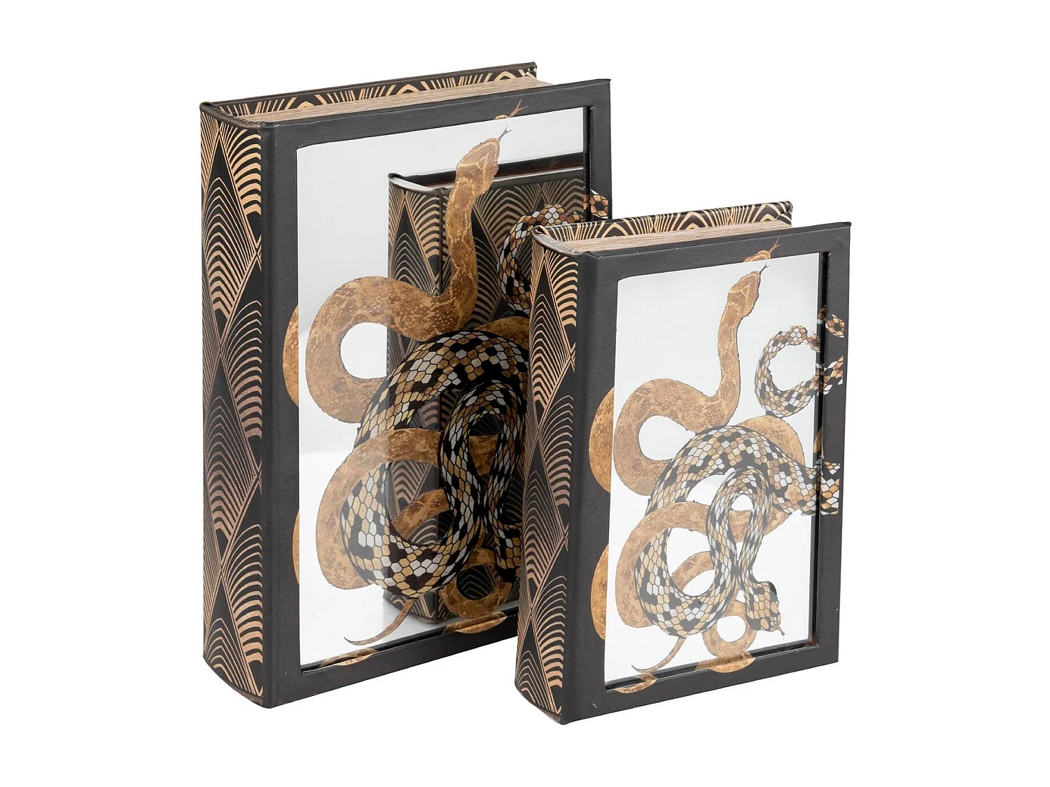 Set 2 Cajas Libro Espejo 21x7x30 / 16x5x24 Cm