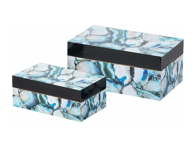 Set 2 Cajas Mineral 25x15x11/20x12x8 Cm